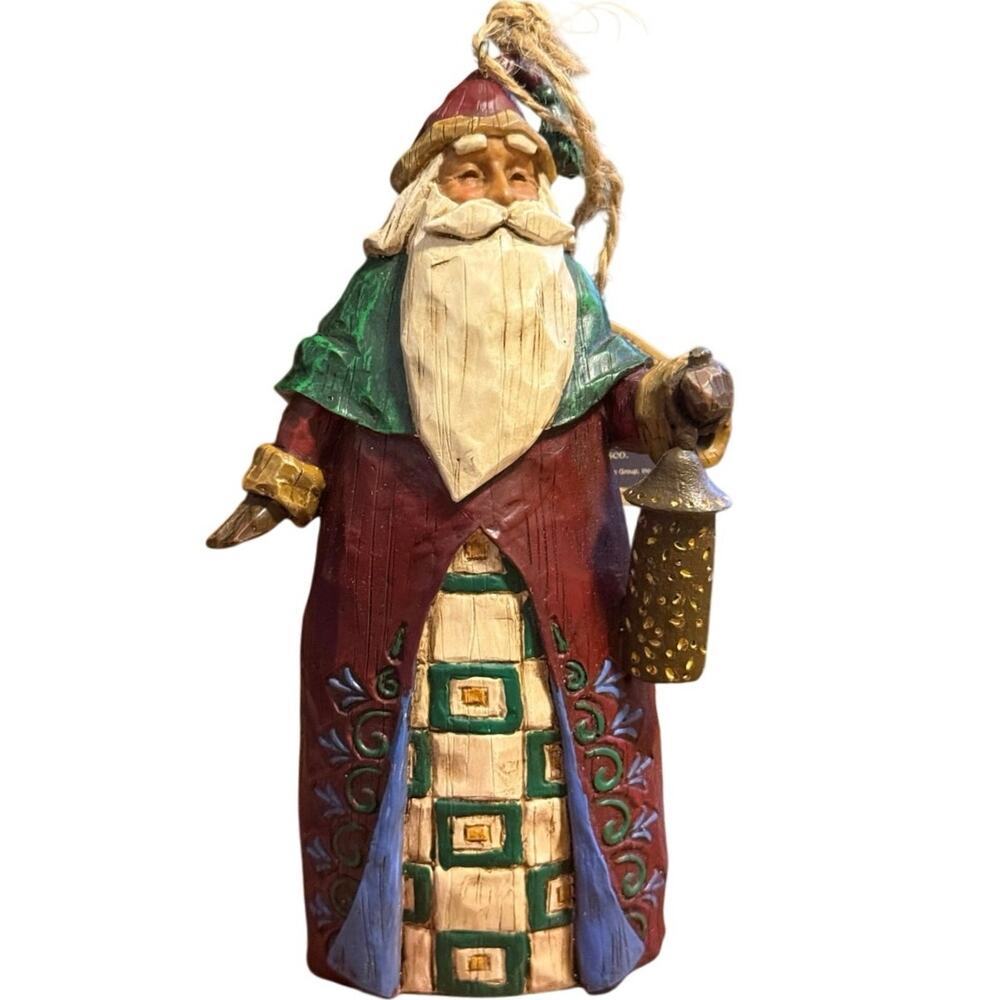Vintage Jim Shore Heartwood Creek 2002 Santa Lantern Enesco Christmas Ornament